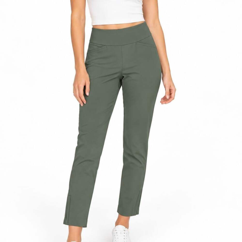 Chico's Perfect Stretch Sage Green Pull-On Ankle Pants Slim